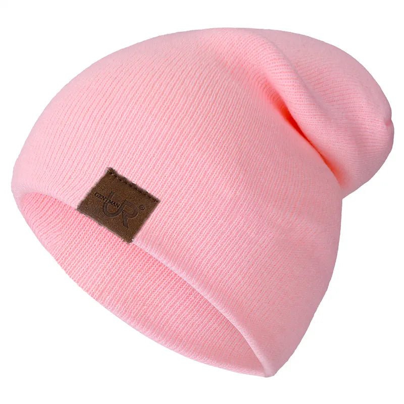 Gorro unissex URGENTMANestilo casual para homens e mulheres, quente, macio, de malha, elegante, liso, para uso diário, para inverno.