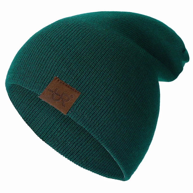 Gorro unissex URGENTMANestilo casual para homens e mulheres, quente, macio, de malha, elegante, liso, para uso diário, para inverno.