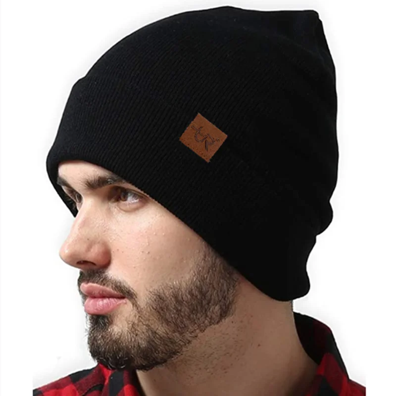 Gorro unissex URGENTMANestilo casual para homens e mulheres, quente, macio, de malha, elegante, liso, para uso diário, para inverno.