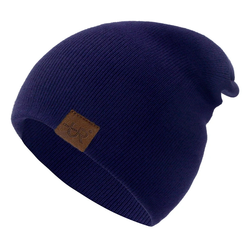Gorro unissex URGENTMANestilo casual para homens e mulheres, quente, macio, de malha, elegante, liso, para uso diário, para inverno.