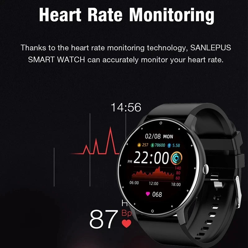 Relógio inteligente LIGE 2024, feminino, masculino, feminino, esportivo, fitness, monitor de frequência cardíaca, à prova d'água, para Xiaomi, Android e iOS