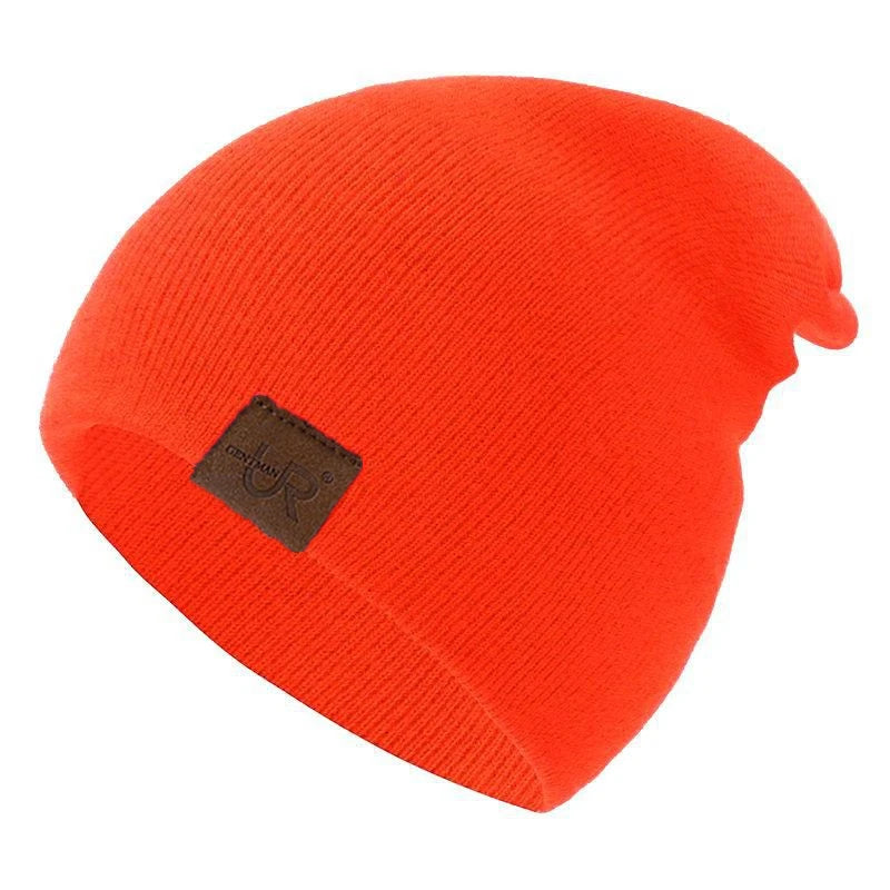 Gorro unissex URGENTMANestilo casual para homens e mulheres, quente, macio, de malha, elegante, liso, para uso diário, para inverno.