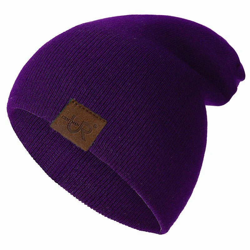 Gorro unissex URGENTMANestilo casual para homens e mulheres, quente, macio, de malha, elegante, liso, para uso diário, para inverno.