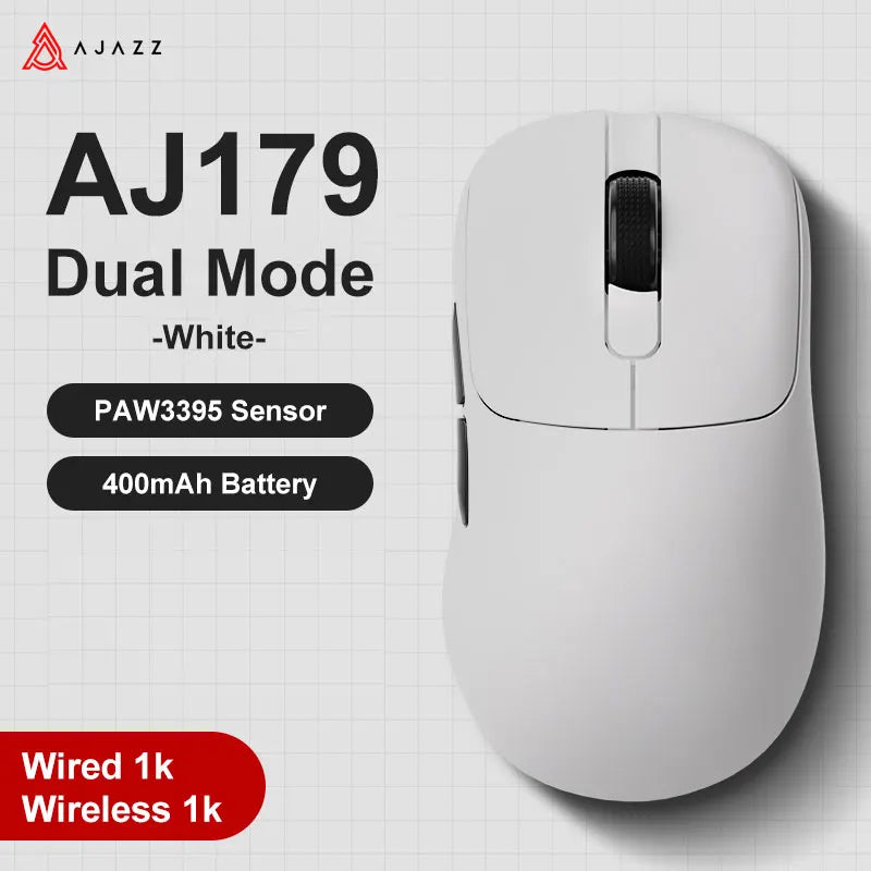 Mouse sem fio com fio leve AJAZZ AJ179 PRO PAW3395 com base de carregamento magnética ergonômico e macro para jogos para PC e laptop.
