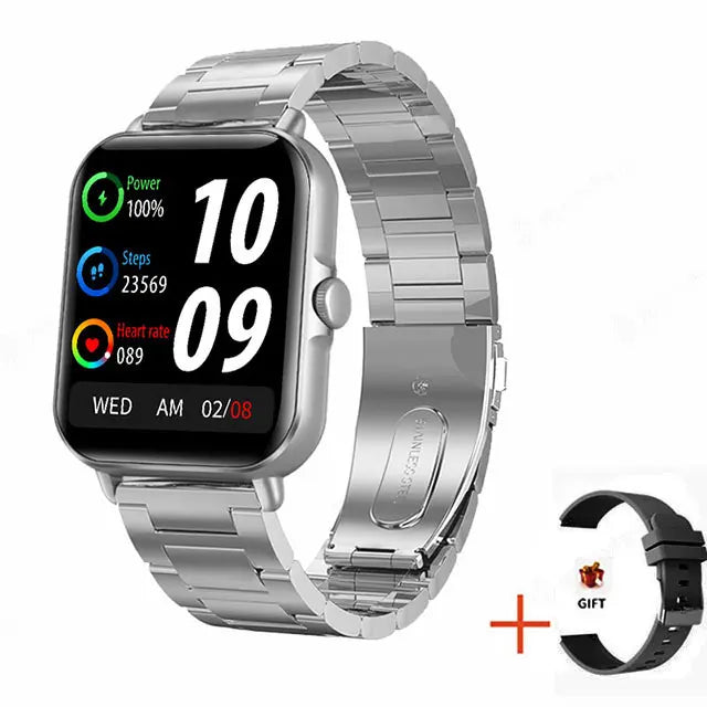 SmartWatch Bluetooth - Relógio inteligente esportivo à prova d'água com chamada e reprodução de música para homens e mulheres, iPhone e Android