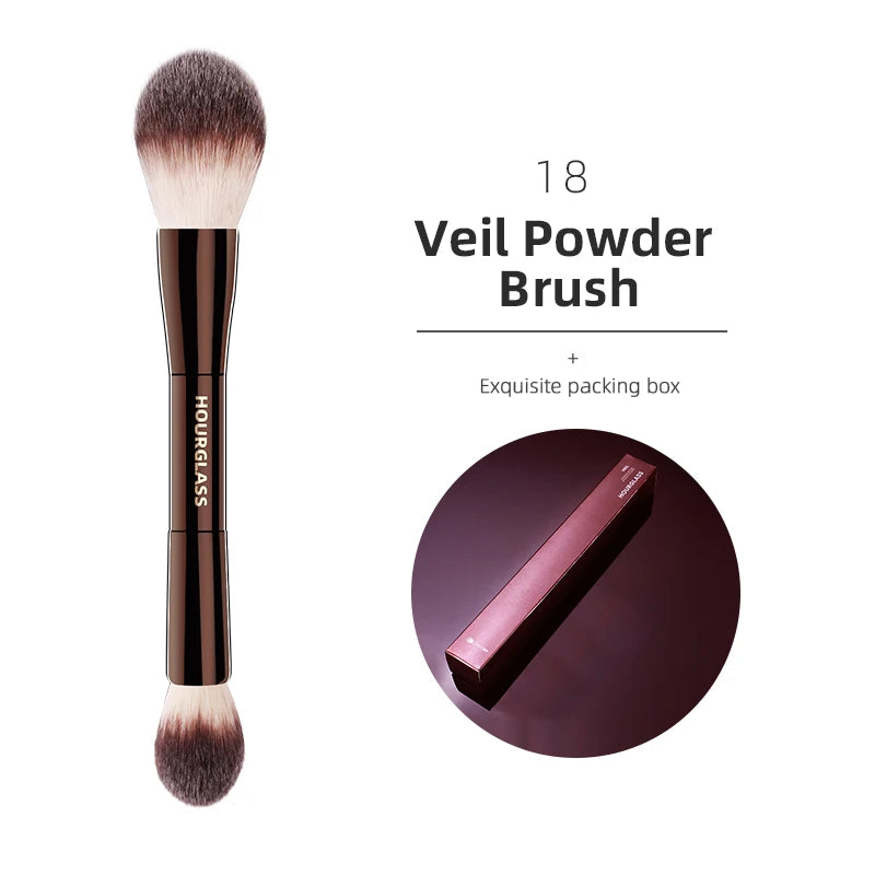 Pincéis de maquiagem ampulheta, pó, base, corretivo, blush, bronzer, sombra, sobrancelha, delineador, pincel de escultura.