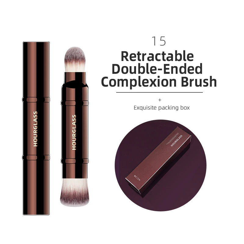 Pincéis de maquiagem ampulheta, pó, base, corretivo, blush, bronzer, sombra, sobrancelha, delineador, pincel de escultura.