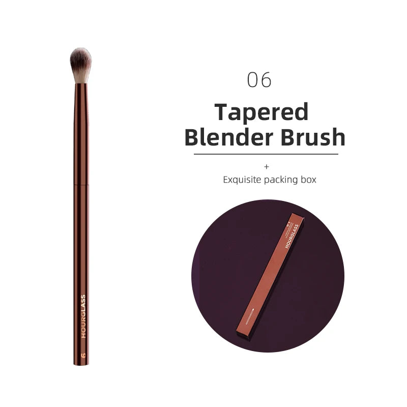 Pincéis de maquiagem ampulheta, pó, base, corretivo, blush, bronzer, sombra, sobrancelha, delineador, pincel de escultura.