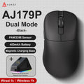 Mouse sem fio com fio leve AJAZZ AJ179 PRO PAW3395 com base de carregamento magnética ergonômico e macro para jogos para PC e laptop.