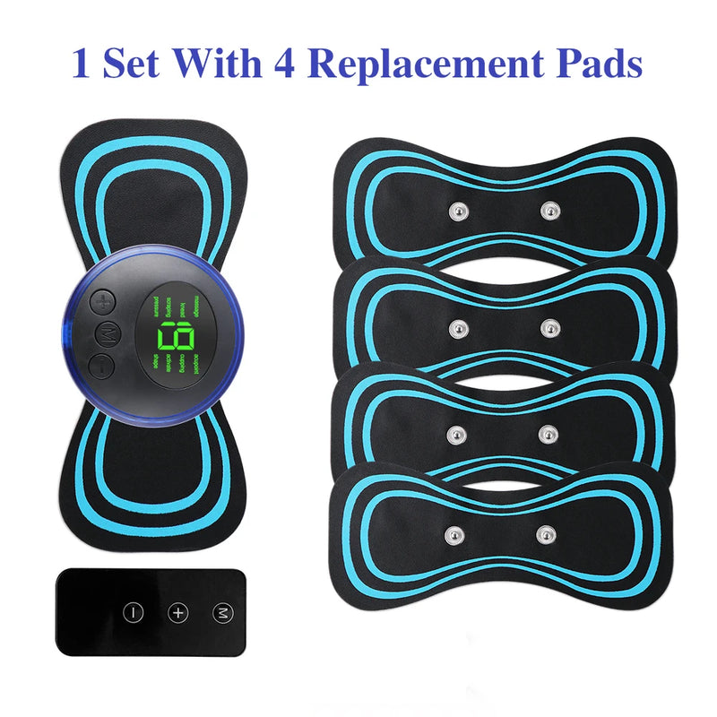Mini massageador de pescoço EMS portátil, para alívio da dor muscular, cervical e relaxamento do ombro, adesivo de massagem.