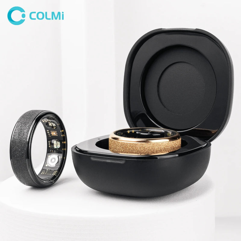 Anel Inteligente COLMI R10 com Estojo de Carregamento, Monitor de Saúde e Sono, À Prova D'água 5ATM, Modo Multiesportivo.
