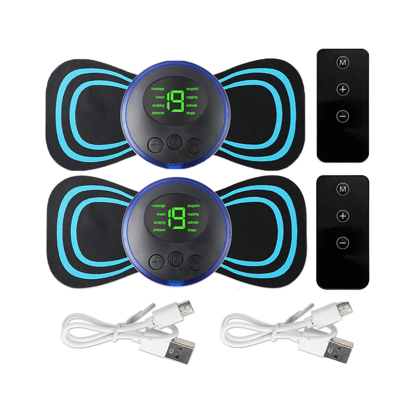 Mini massageador de pescoço EMS portátil, para alívio da dor muscular, cervical e relaxamento do ombro, adesivo de massagem.
