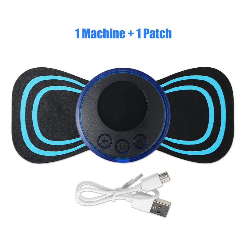 Mini massageador de pescoço EMS portátil, para alívio da dor muscular, cervical e relaxamento do ombro, adesivo de massagem.