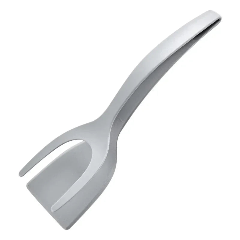 Pinças de nylon 2 em 1, pinças para ovos, espátulas para bifes, pinças para panquecas, fritas.