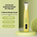 Novo aparador de patas para cães com luz LED, totalmente à prova d'água, aparador de pelos de animais com tela LED, cortador de cães para tosa, lâmina alargada de 18 mm