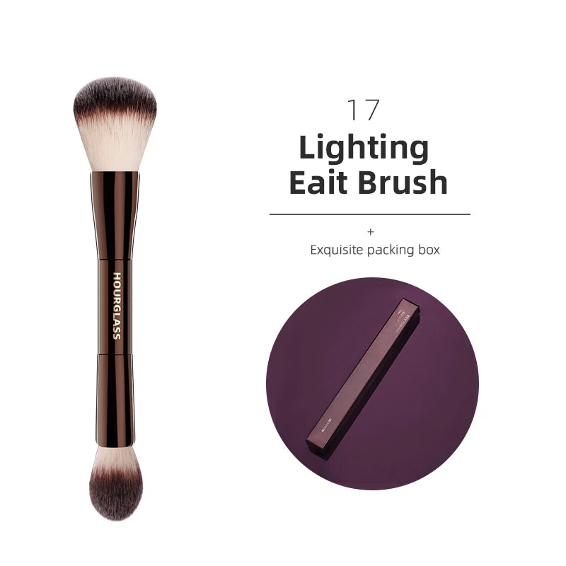Pincéis de maquiagem ampulheta, pó, base, corretivo, blush, bronzer, sombra, sobrancelha, delineador, pincel de escultura.