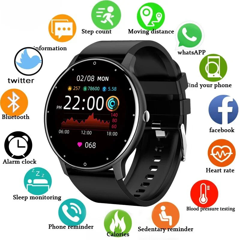 Relógio inteligente LIGE 2024, feminino, masculino, feminino, esportivo, fitness, monitor de frequência cardíaca, à prova d'água, para Xiaomi, Android e iOS