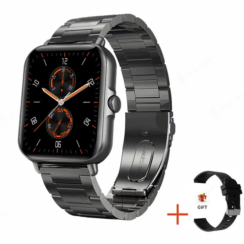 SmartWatch Bluetooth - Relógio inteligente esportivo à prova d'água com chamada e reprodução de música para homens e mulheres, iPhone e Android