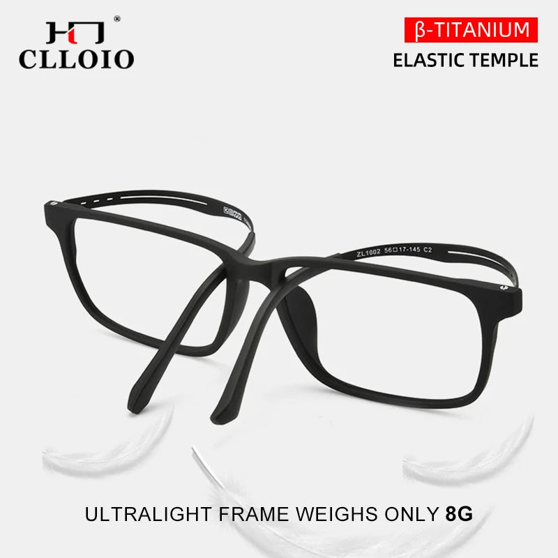 Óculos de leitura CLLOIO UltraLight de alta qualidade em titânio puro, anti-raios azuis, para miopia e hipermetropia, óculos de grau.