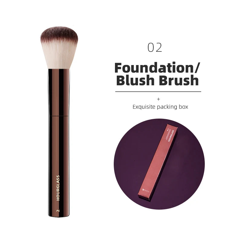 Pincéis de maquiagem ampulheta, pó, base, corretivo, blush, bronzer, sombra, sobrancelha, delineador, pincel de escultura.
