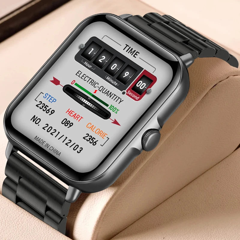 SmartWatch Bluetooth - Relógio inteligente esportivo à prova d'água com chamada e reprodução de música para homens e mulheres, iPhone e Android