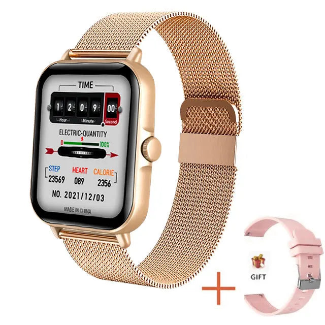 SmartWatch Bluetooth - Relógio inteligente esportivo à prova d'água com chamada e reprodução de música para homens e mulheres, iPhone e Android