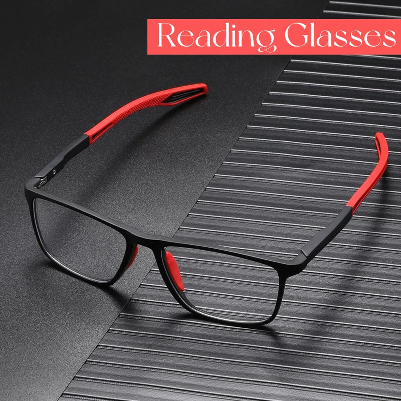 Óculos de leitura anti-luz azul Ultraleve TR90 Sport Presbiopia, Óculos de grau Feminino Masculino, Óculos de visão de longo alcance Dioptrias até +4.0.