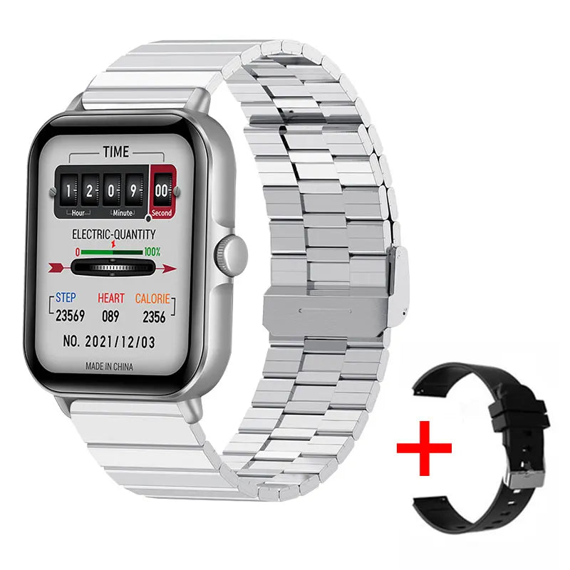 SmartWatch Bluetooth - Relógio inteligente esportivo à prova d'água com chamada e reprodução de música para homens e mulheres, iPhone e Android
