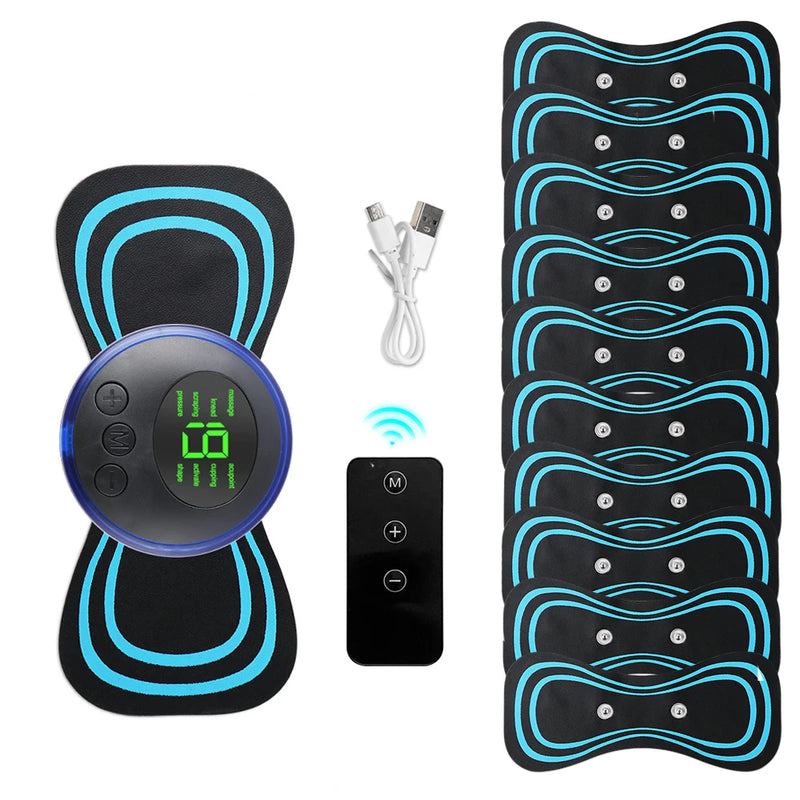 Mini massageador de pescoço EMS portátil, para alívio da dor muscular, cervical e relaxamento do ombro, adesivo de massagem.