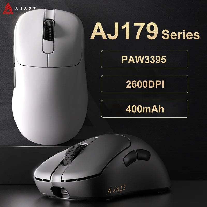 Mouse sem fio com fio leve AJAZZ AJ179 PRO PAW3395 com base de carregamento magnética ergonômico e macro para jogos para PC e laptop.