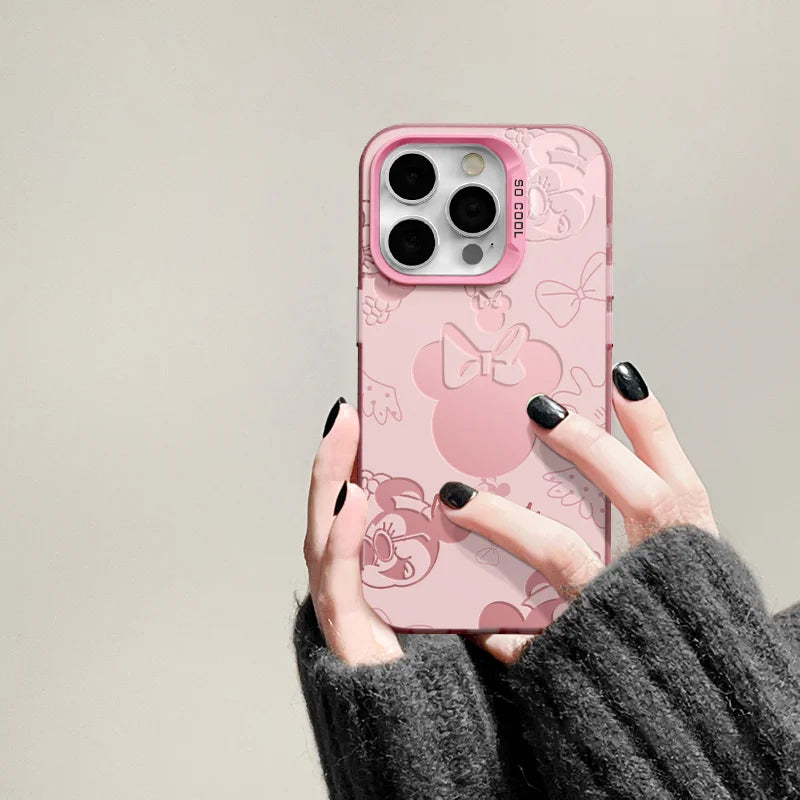 Capinha para celular iPhone 16 15 14 13 12 11Pro Max 7 8 Plus XR XS MAX MINI Y2K - Mickeys Minnies Mouses Back Shadow