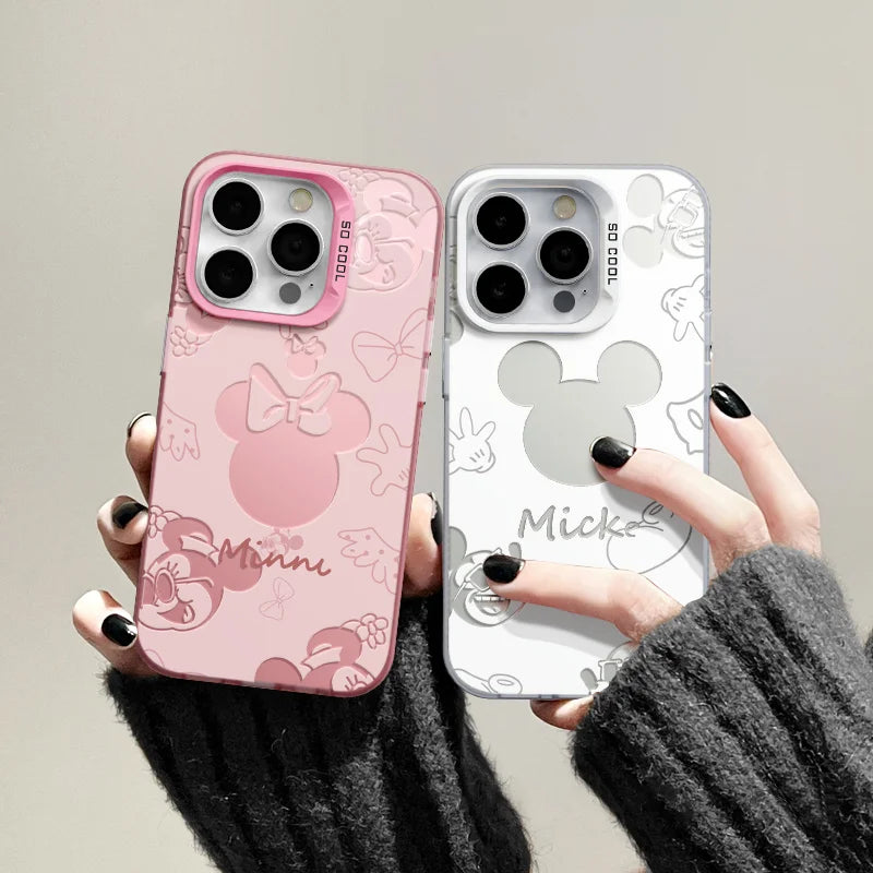Capinha para celular iPhone 16 15 14 13 12 11Pro Max 7 8 Plus XR XS MAX MINI Y2K - Mickeys Minnies Mouses Back Shadow