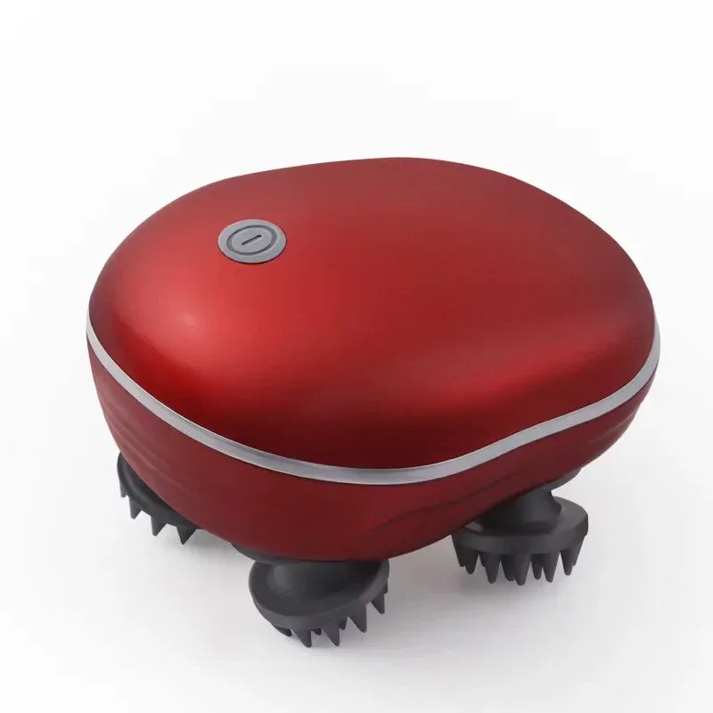 Massageador elétrico para couro cabeludo, terapia de luz vermelha, antiestresse, relaxamento, massagem corporal, remove tensão muscular, cansaço, ferramenta de massagem.
