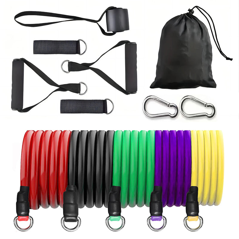 Conjunto de faixas de resistência com alças, âncora de porta, tiras de tornozelo para treino em casa, treinamento de força, ioga, pilates, conjunto de faixas de exercícios.