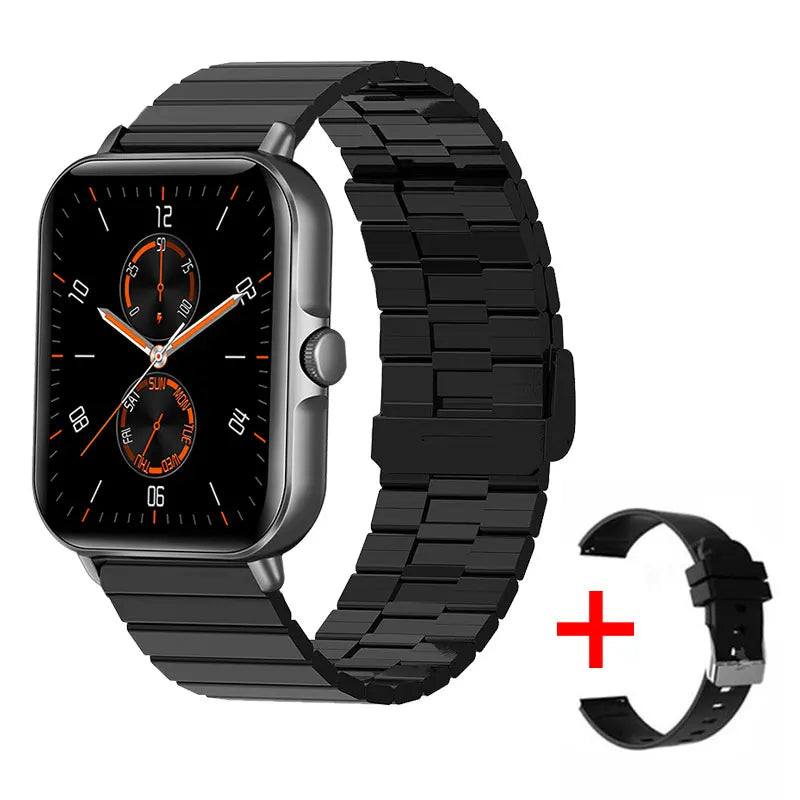 SmartWatch Bluetooth - Relógio inteligente esportivo à prova d'água com chamada e reprodução de música para homens e mulheres, iPhone e Android